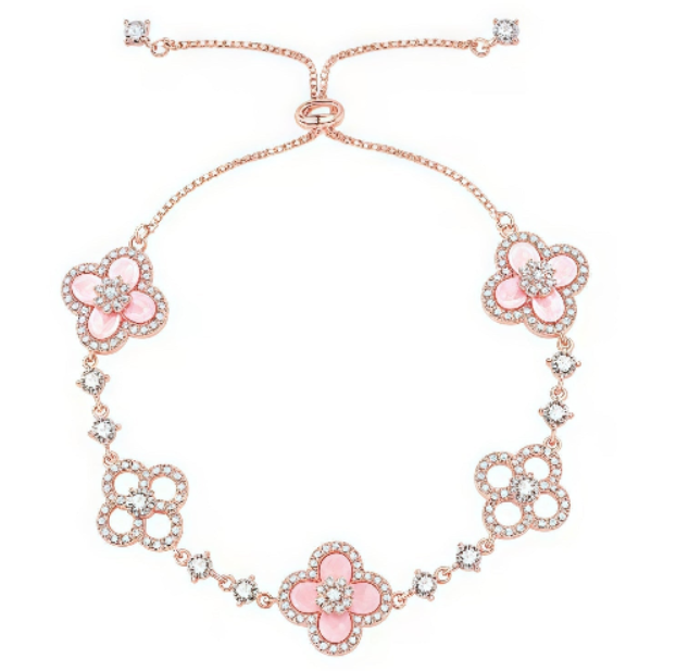 [Royal Jewelry]CLOVER 5 MOTIF PINK BLUE RED WHITE BRACELET