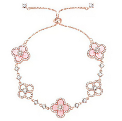 [Royal Jewelry]CLOVER 5 MOTIF PINK BLUE RED WHITE BRACELET