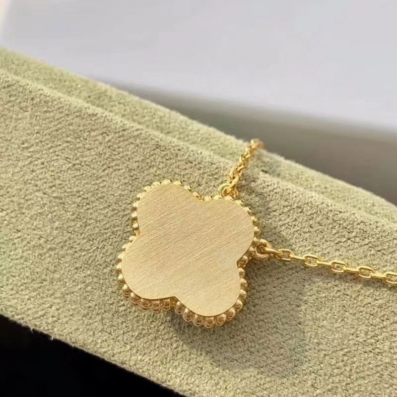 [Royal Jewelry]CLOVER 15MM DIAMOND TURQUOISE NECKLACE