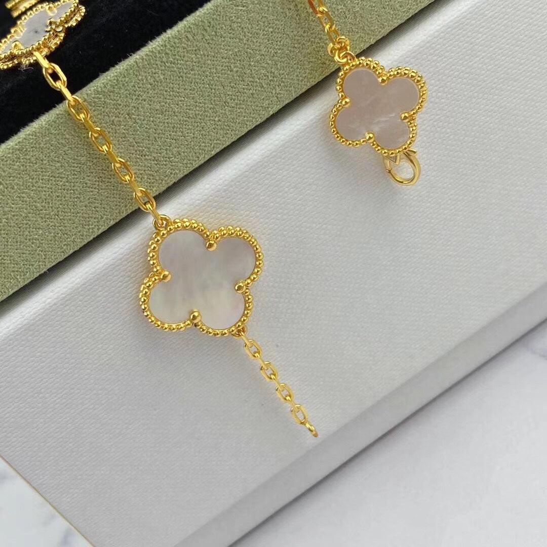 [Royal Jewelry]MAGIC CLOVER MOP GOLD BRACELET 5 MOTIFS