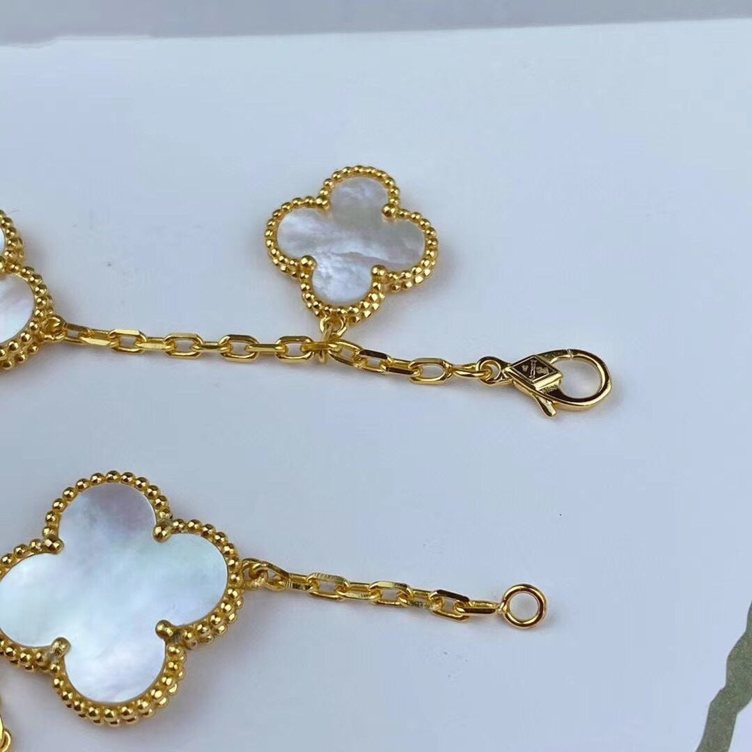 [Royal Jewelry]MAGIC CLOVER MOP GOLD BRACELET 5 MOTIFS