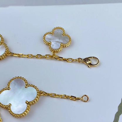 [Royal Jewelry]MAGIC CLOVER MOP GOLD BRACELET 5 MOTIFS
