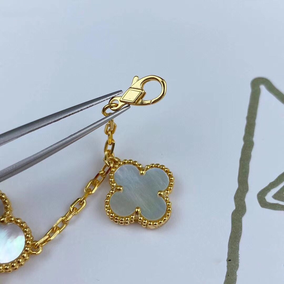 [Royal Jewelry]MAGIC CLOVER MOP GOLD BRACELET 5 MOTIFS