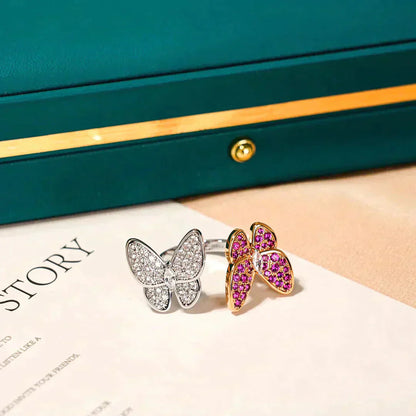 [Royal Jewelry]TWIN BUTTERFLY DIAMOND RING