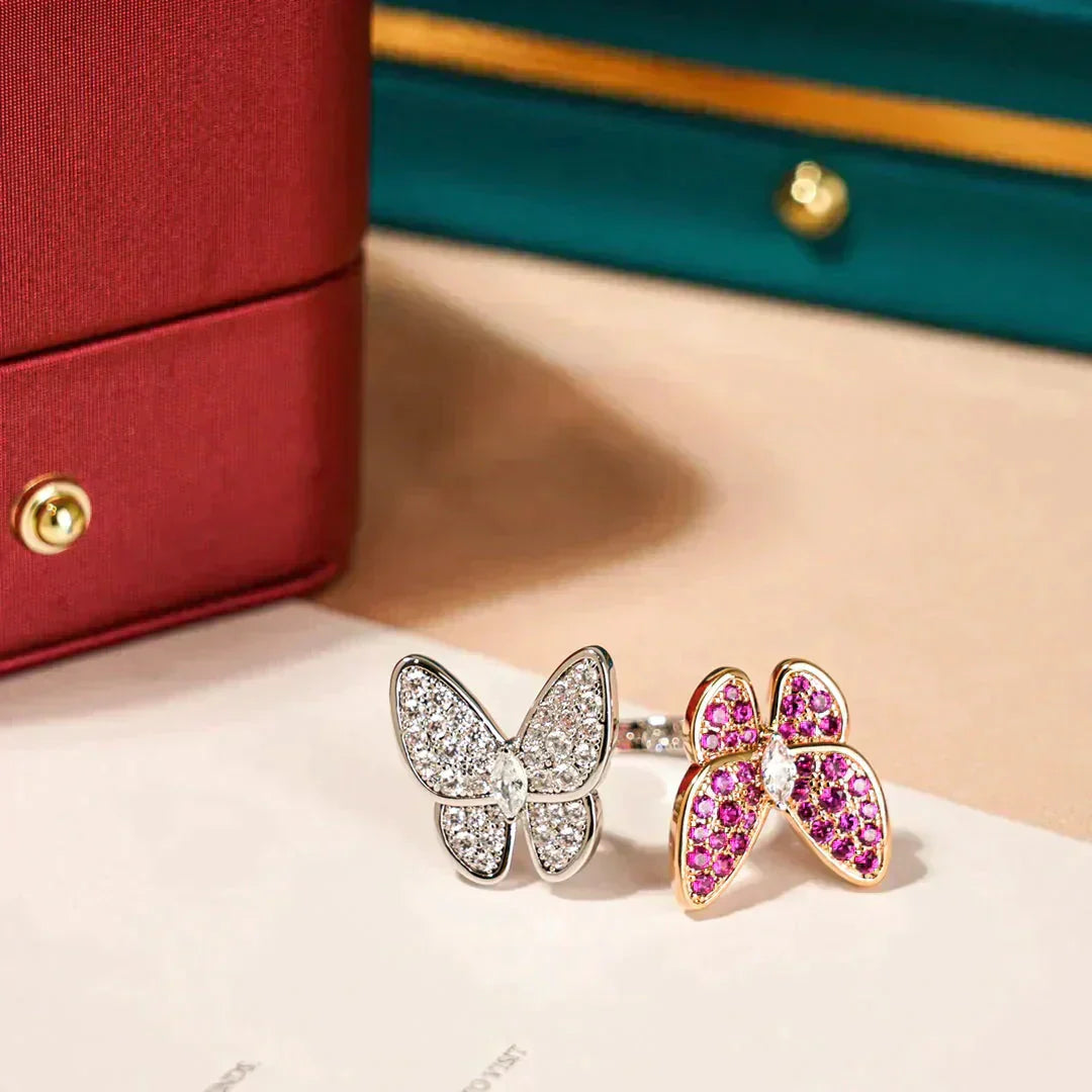 [Royal Jewelry]TWIN BUTTERFLY DIAMOND RING