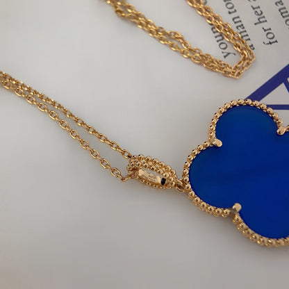 [Royal Jewelry]CLOVER 25MM ネックレス ターコイズ ローズゴールド