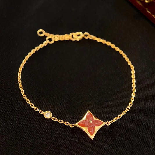 [Royal Jewelry]COLOR STAR CARNELIAN PINK GOLD DIAMOND BRACELET