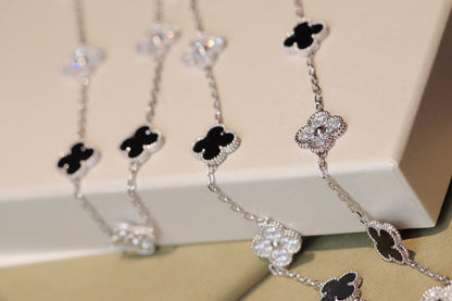[Royal Jewelry]CLOVER 20 MOTIFS ONYX DIAMOND SILVER