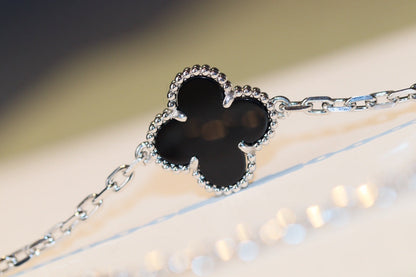 [Royal Jewelry]CLOVER 20 MOTIFS ONYX DIAMOND SILVER