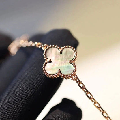 [Royal Jewelry]CLOVER 20 MOTIFS DARK MOP DIAMOND  NECKLACE