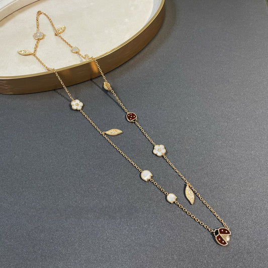 [Royal Jewelry]LUCKY SPRING 15 MOTIFS GOLD NECKLACE