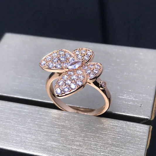 [Royal Jewelry]BUTTERFLY PINK GOLD DIAMOND RING