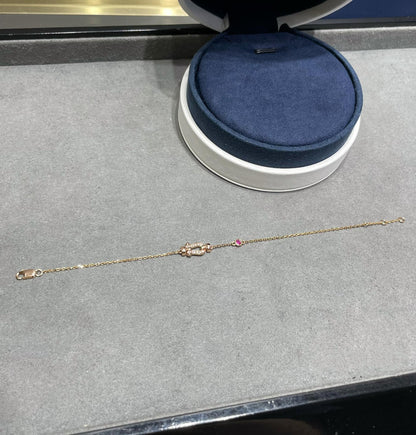 [Royal Jewelry]FORCE 10 DIAMOND CHAIN LINK PINK GOLD BRACELET