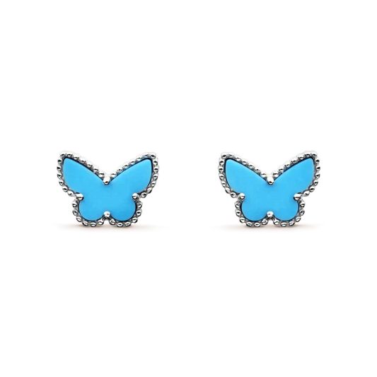 [Royal Jewelry]BUTTERFLY TURQUOISE EARRINGS SILVER