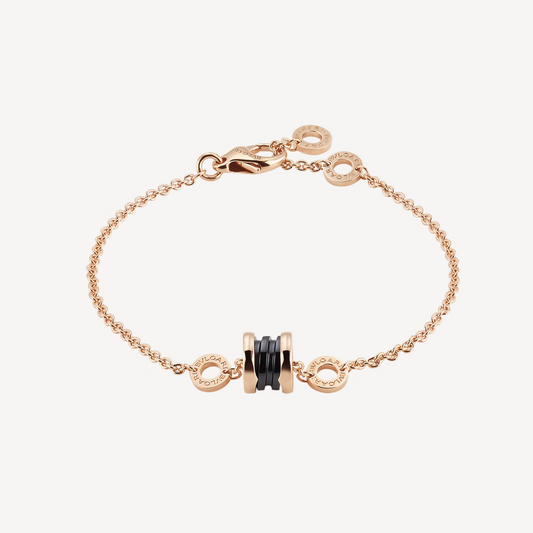 [Royal Jewelry]ZERO 1 SOFT PINK GOLD AND BLACK CERAMIC BRACELET