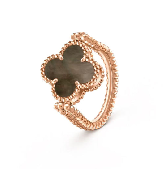 [Royal Jewelry]CLOVER RIVERSIBLE GREY MOP RING