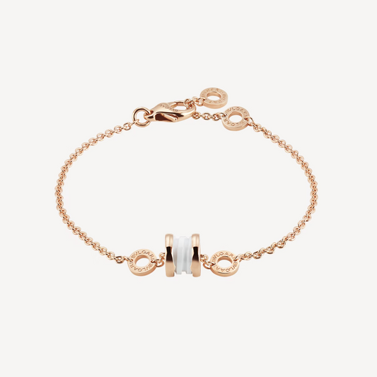 [Royal Jewelry]ZERO 1 SOFT PINK GOLD AND WHITE CERAMIC BRACELET