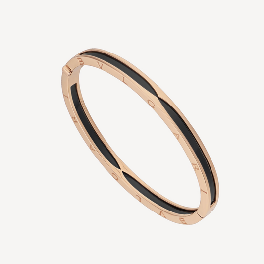 [Royal Jewelry]ZERO 1 PINK GOLD WITH BLACK CERAMIC BRACELET