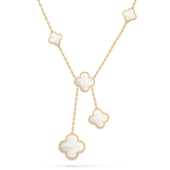 [Royal Jewelry] クローバー マザーオブパール ネックレス 6モチーフ