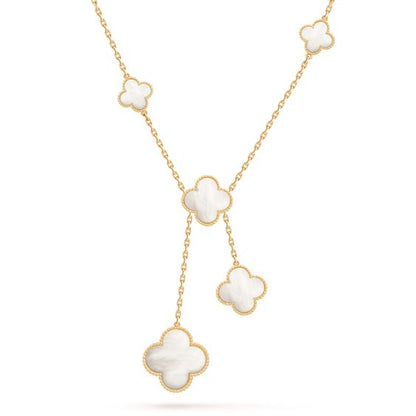 [Royal Jewelry] クローバー マザーオブパール ネックレス 6モチーフ