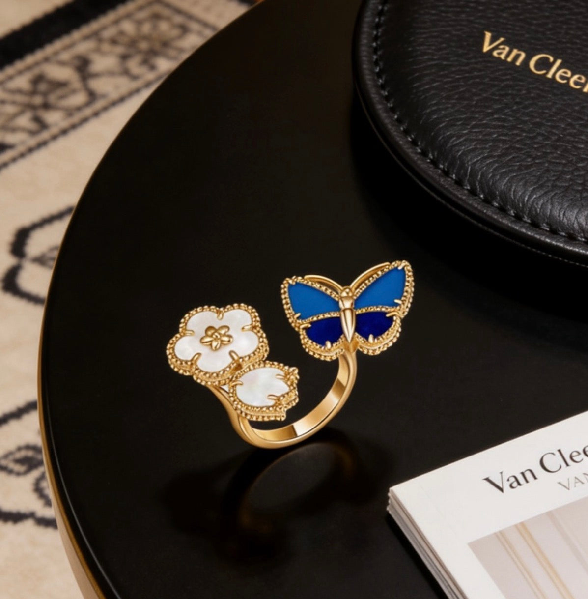 [Royal Jewelry]LUCKY 3 MOTIF GOLD RING