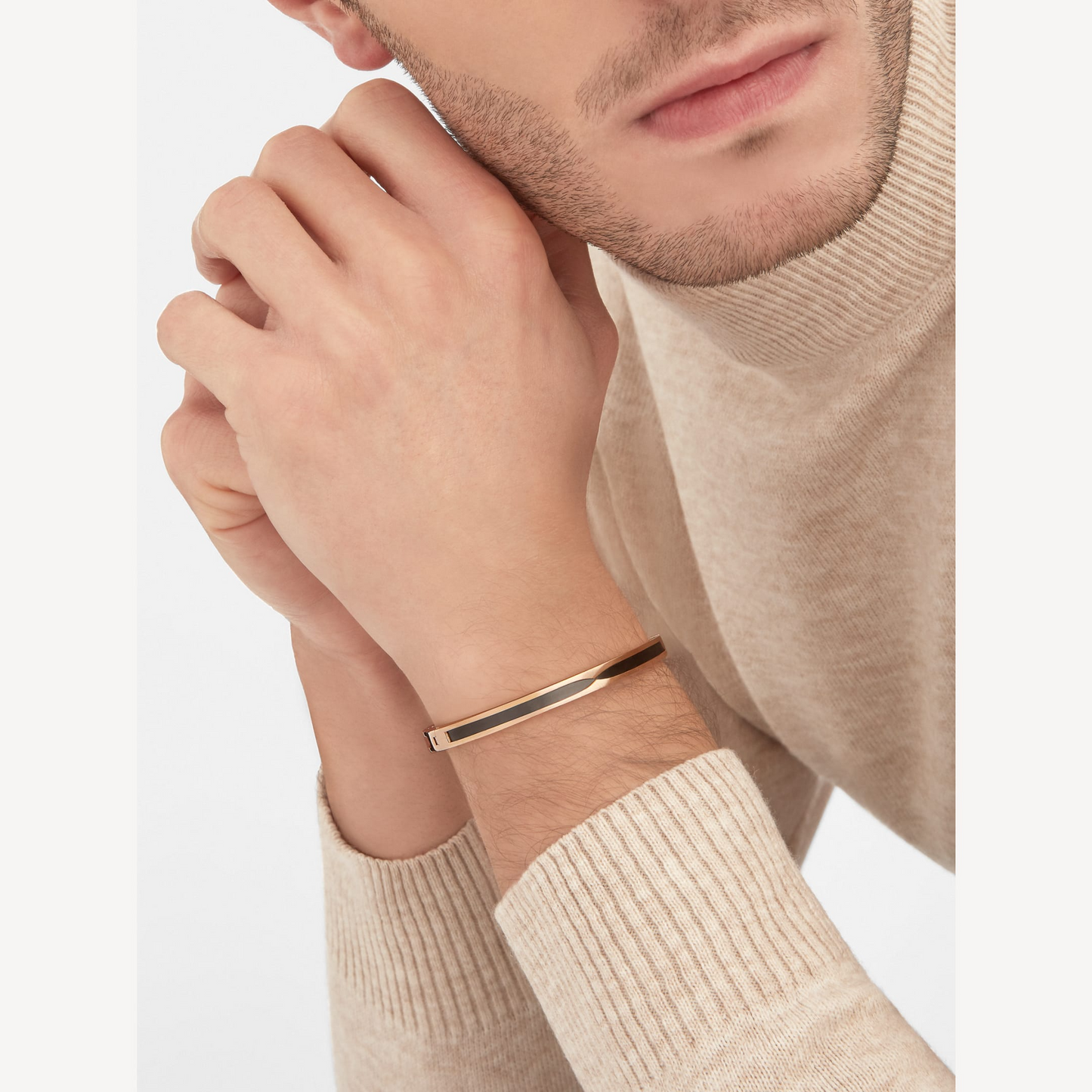 [Royal Jewelry]ZERO 1 PINK GOLD WITH BLACK CERAMIC BRACELET