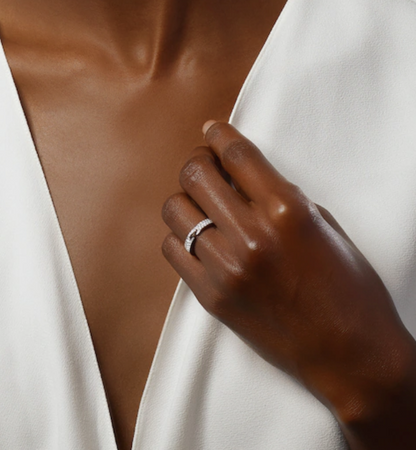 [Royal Jewelry]ALLIANCE LIENS VIDENCE PAVED DIAMOND 4MM RING