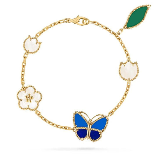 [Royal Jewelry]LUCKY SPRING BUTTERFLY 5 MOTIF BRACELET