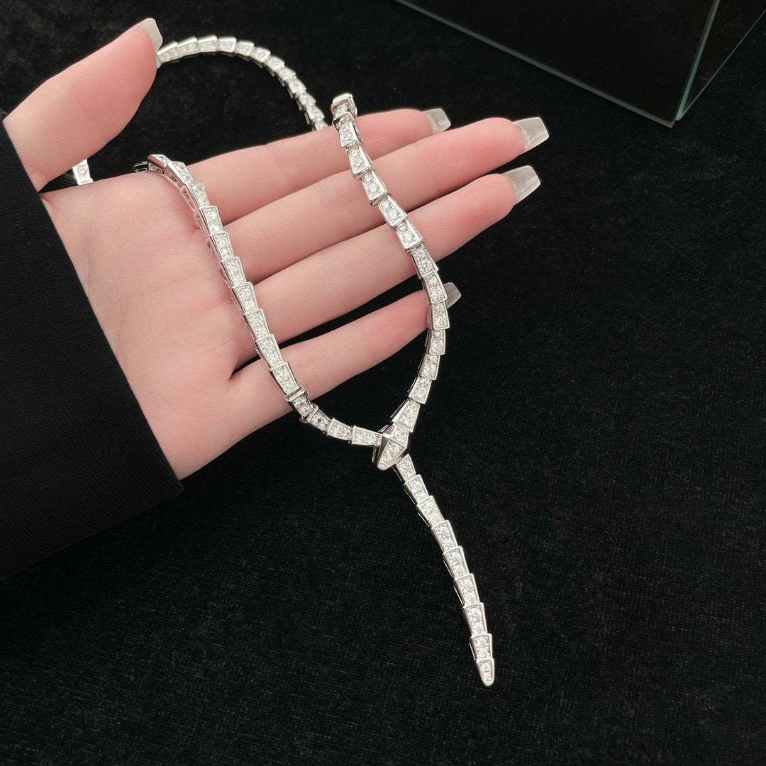 [Royal Jewelry]SERPENTI NECKLACE SILVER DIAMOND
