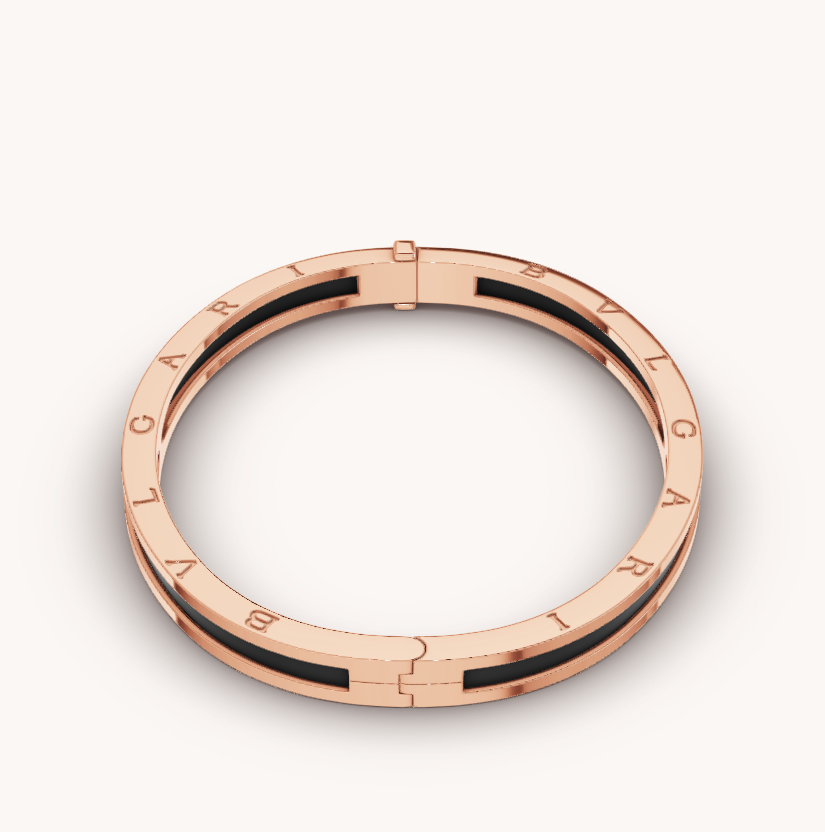 [Royal Jewelry]ZERO 1 PINK GOLD WITH BLACK CERAMIC BRACELET