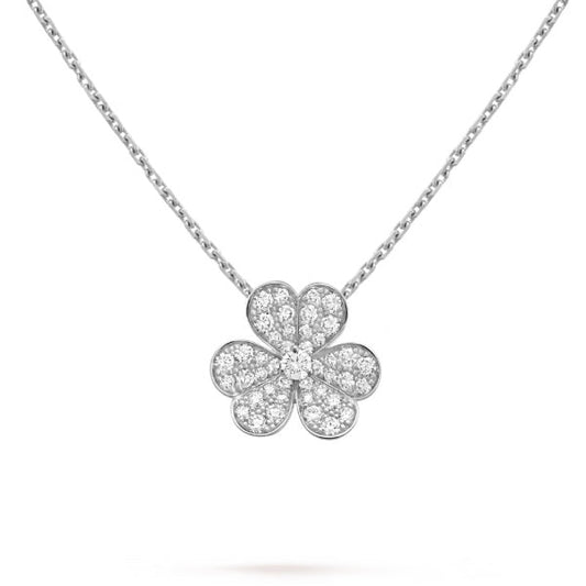 [Royal Jewelry]CLOVER DIAMOND NECKLACE SILVER