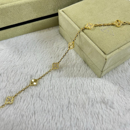 [Royal Jewelry]CLOVER 6 MOTIF DIAMOND LASER BRACELET