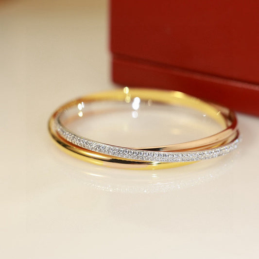 [Royal Jewelry]TRINITY TRICOLORED GOLD THREE-RING BRACELET