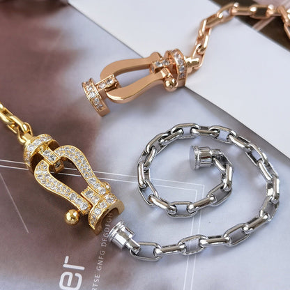 [Royal Jewelry]FORCE LARGE HORSESHOE CLASP  METAL BRACELET