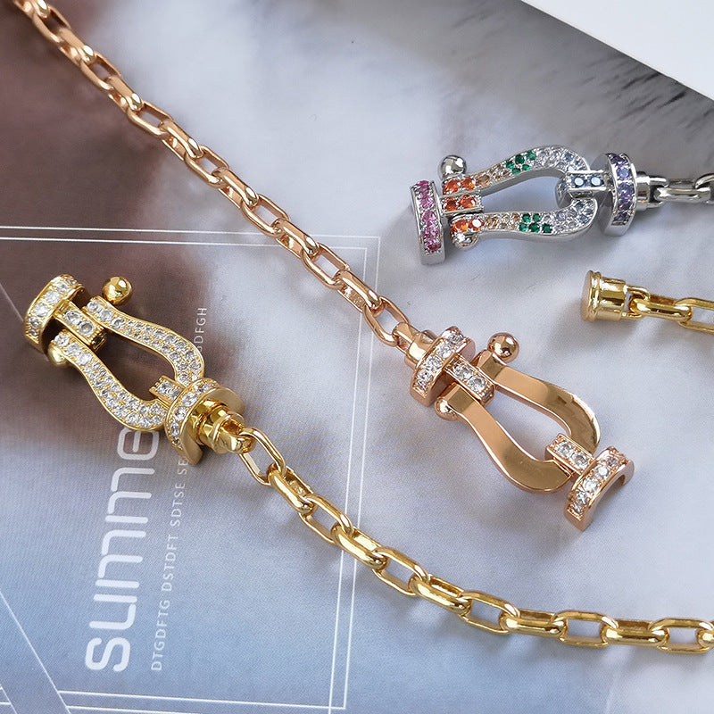 [Royal Jewelry]FORCE LARGE HORSESHOE CLASP  METAL BRACELET