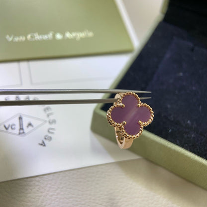 [Royal Jewelry]CLOVER  PURPLE VIOLET RING