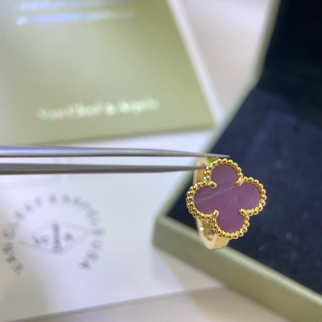 [Royal Jewelry]CLOVER  PURPLE VIOLET RING