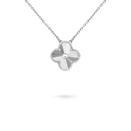 [Royal Jewelry]CLOVER 15MM LASER NECKLACE SILVER