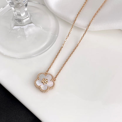 [Royal Jewelry]LUCKY  WHITE MOP  PLUM BLOSSOM NECKLACE