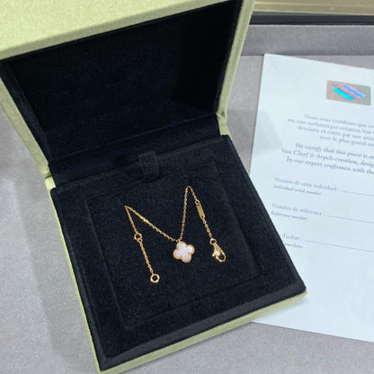 [Royal Jewelry]CLOVER 15MM PINK MOTHER-OF-PEARL SINGLE FLOWER NECKLACE