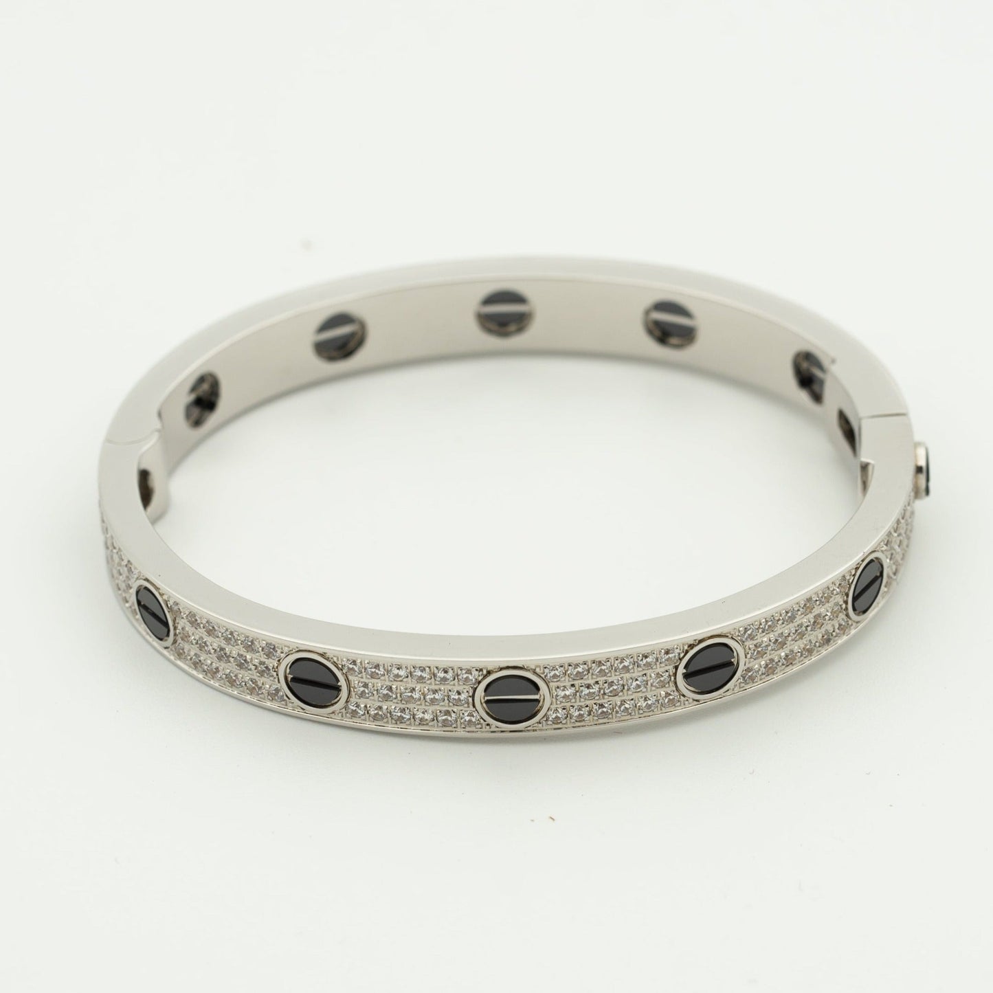 [ロイヤルジュエリー]ラブブレスレット 6.1MM ダイヤモンドパヴェセラミック