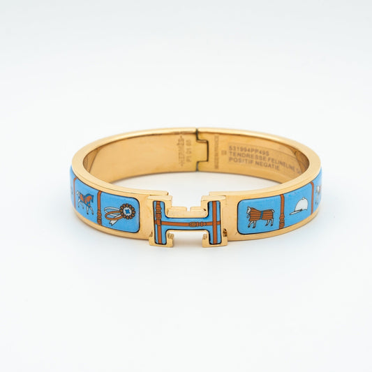 [Royal Jewelry]H PINK GOLD BRACELET BLUE CERAMIC