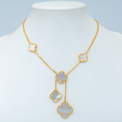 [Royal Jewelry] クローバー マザーオブパール ネックレス 6モチーフ
