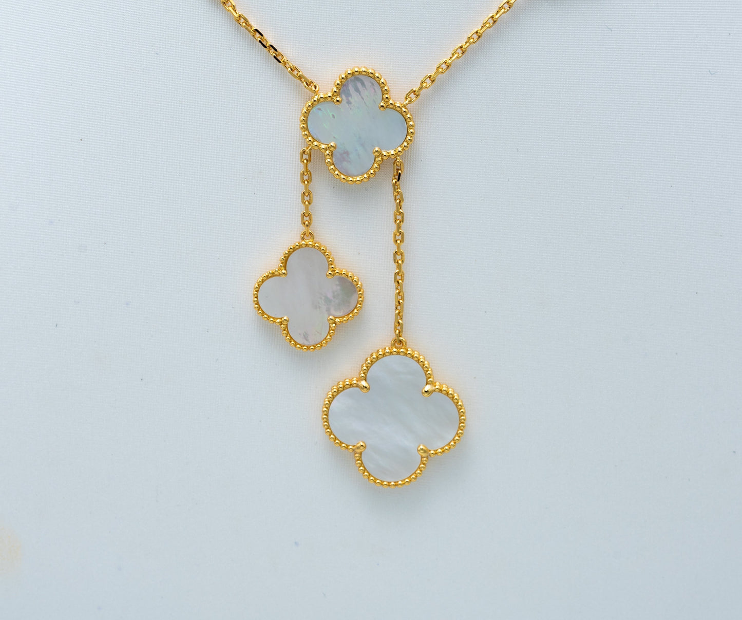 [Royal Jewelry] クローバー マザーオブパール ネックレス 6モチーフ
