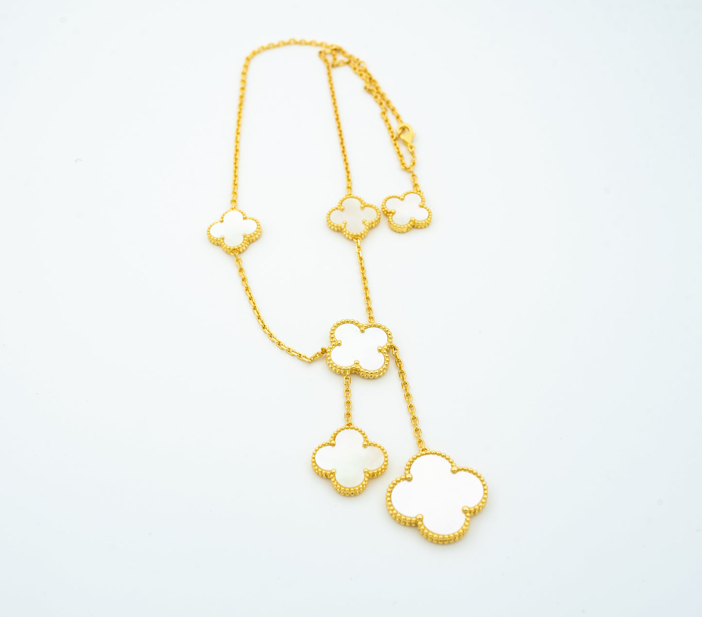 [Royal Jewelry] クローバー マザーオブパール ネックレス 6モチーフ