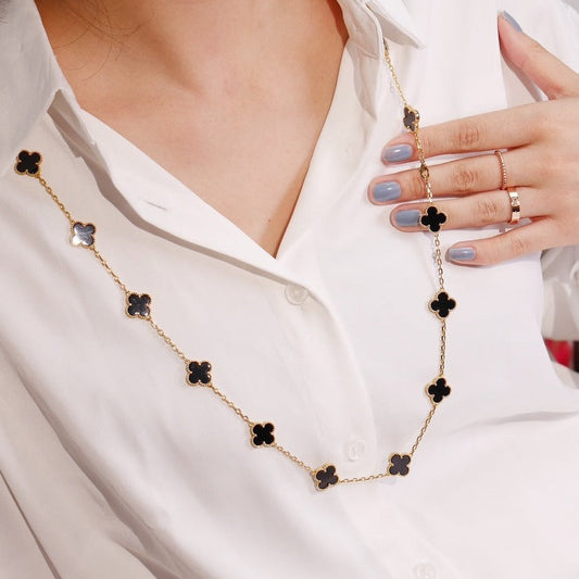 [Royal Jewelry]CLOVER 20 MOTIFS ONYX ROSE GOLD