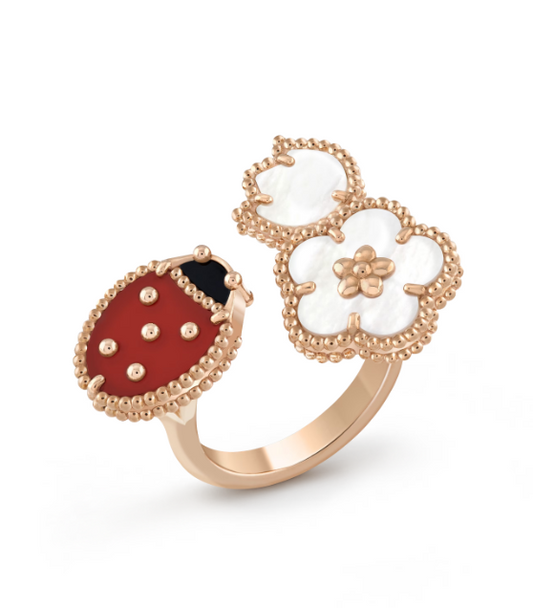 [Royal Jewelry]LUCKY 3 MOTIF ROSE GOLD RING