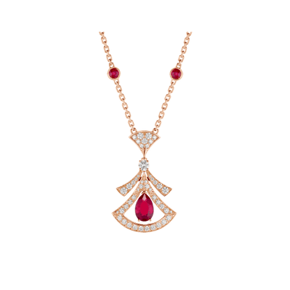 [Royal Jewelry]DREAM NECKLACE CARNELIAN DIAMOND PINK GOLD