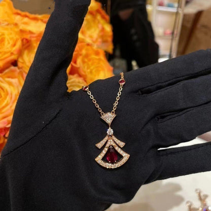 [Royal Jewelry]DREAM NECKLACE CARNELIAN DIAMOND PINK GOLD