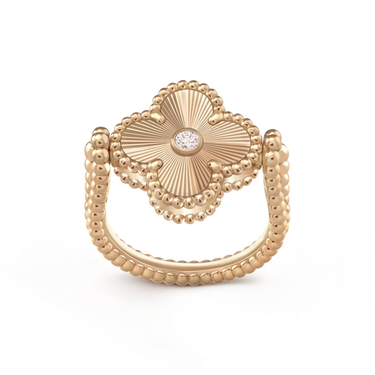 [Royal Jewelry]CLOVER RIVERSIBLE ROSE GOLD RING